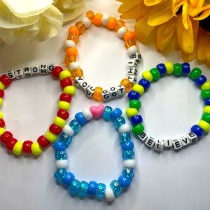 4 Hand Crafted bead bracelets